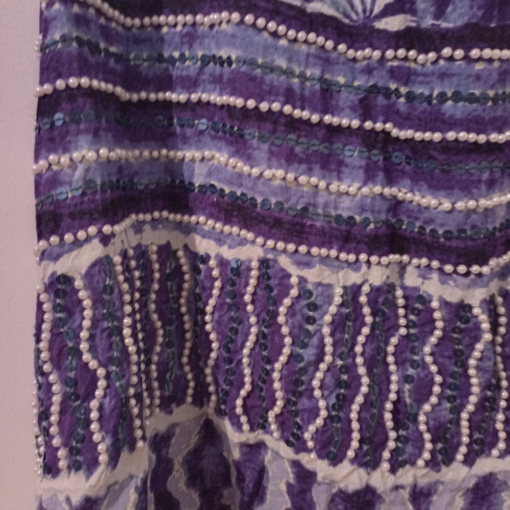 Ruby Yaya boho beach skirt purple & pearl beaded in size S - Picture 6 of 8